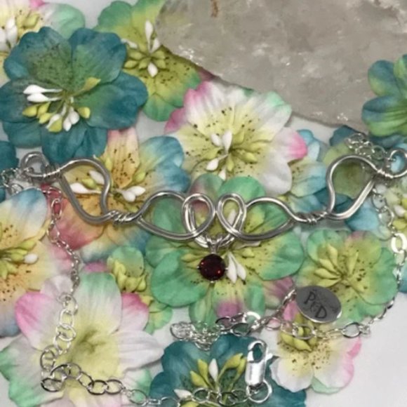 Garnet Sterling Silver Necklace- The Pixie Dust - Picture 4 of 6